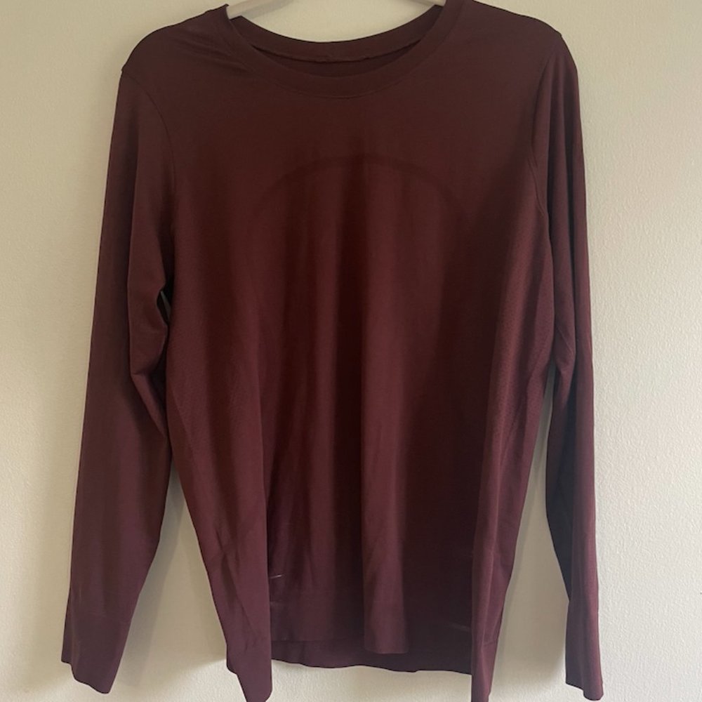 Lululemon Maroon Long-Sleeve Swiftly Top Size 10